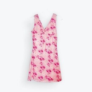 Floral Pink Sleeveless Dress